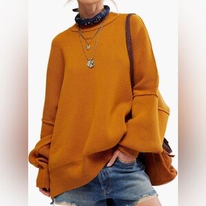Free People Easy street Tunic Sweater -small- Inca Gold